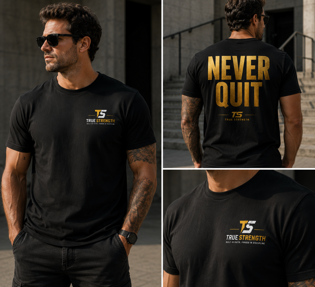 True Strength — Never Quit Tee