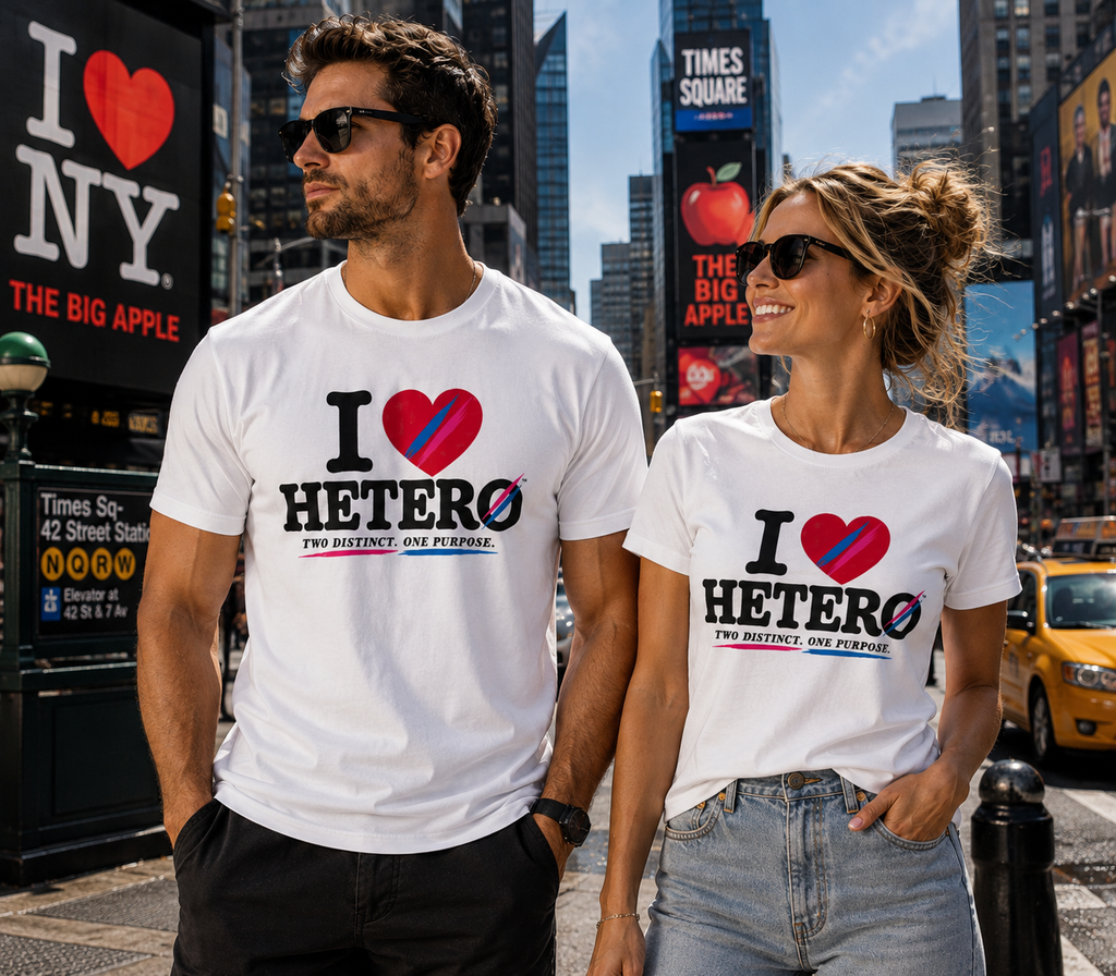 “I ❤️ Hetero” Tee – Two Distinct. One Purpose.