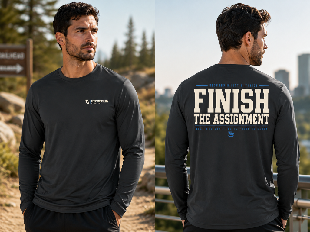 True Strength — Finish the Assignment Christian Long Sleeve