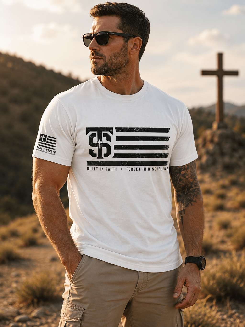 True Strength — Rooted to Stand Grunt Tee.